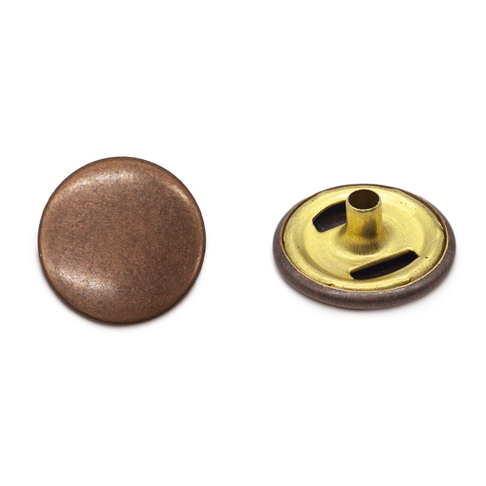 Часть кнопки Альфа (S-образная) ⌀15 мм (A-часть), ⌀15 мм (A-часть), 5/15, (A-часть) цв.металл, медь, 100 шт, BIG