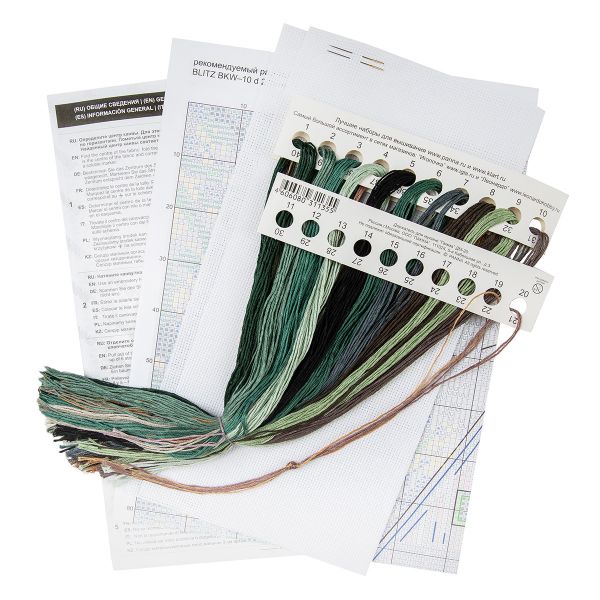 Набор для вышивания нитками Panna, Домик в лесу, 20х20 см