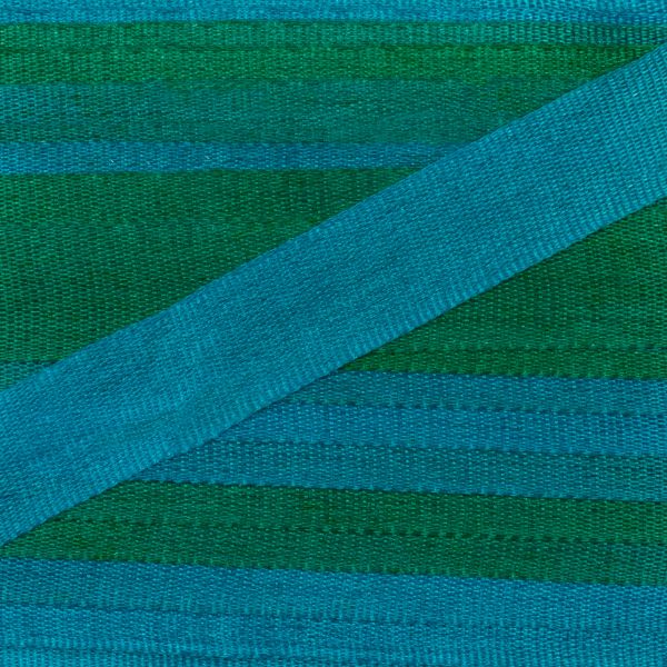 Лента (тесьма) шелковая 7.0 мм / 9.1±0.5 метров, M110 бирюзовый/зеленый, Gamma SRM-7