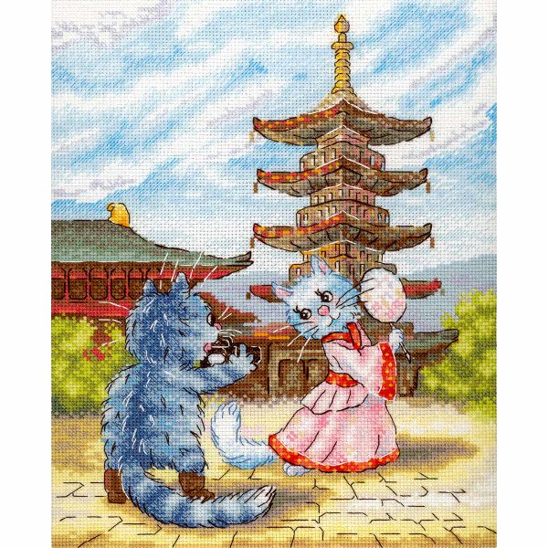 Набор для вышивания нитками МП Студия НВ-1013, Изящный танец 25х20см