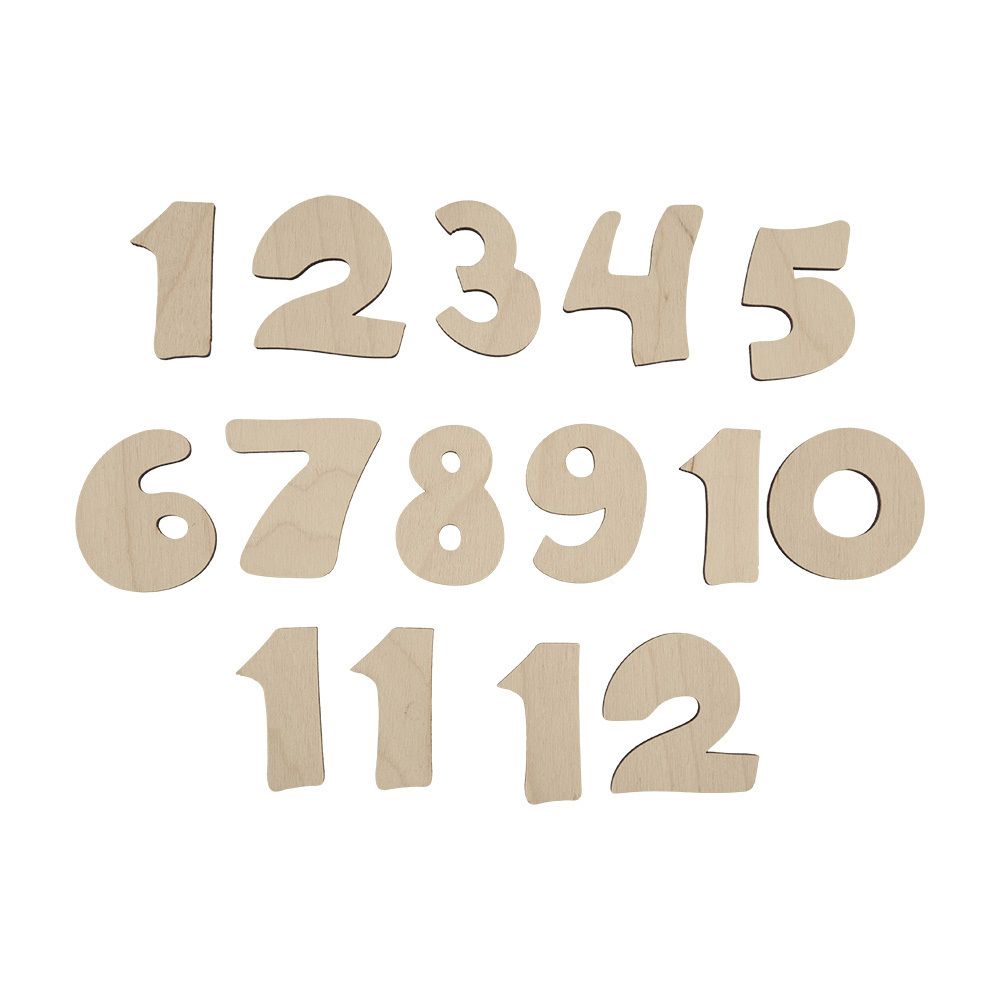 Заготовка из фанеры Набор Декоративные цифры 1-12, 4 см, ВД-295 Mr.Carving