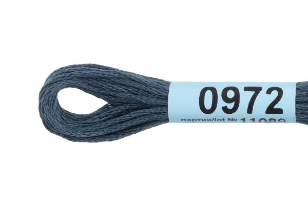 Мулине Gamma 100% хлопок, цв.0972 т.серый, 24 мотка по 8 метров