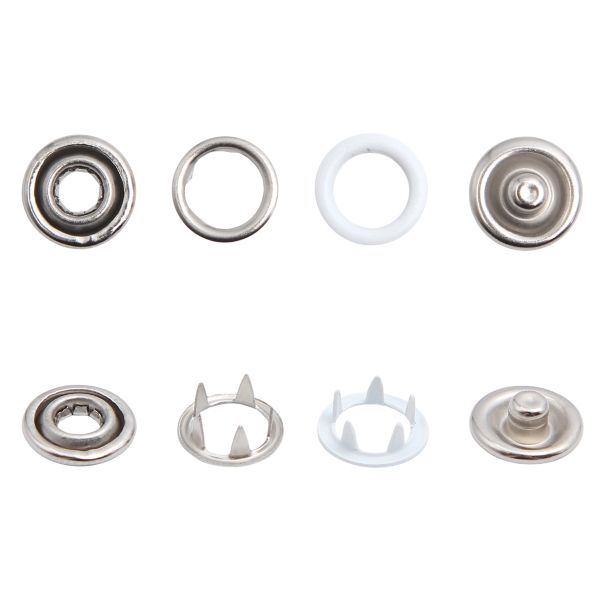 Кнопка рубашечная (джерси) открытая ⌀7.8 мм, ≈144 шт, ЛАТУНЬ (НЕРЖАВ.), эмаль, 101 белый матовый, NEW STAR