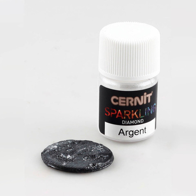 Мика-порошок, слюда Diamond/бриллиантовый "Sparkling Powder" 5гр. Cernit, 080 argent/серебро