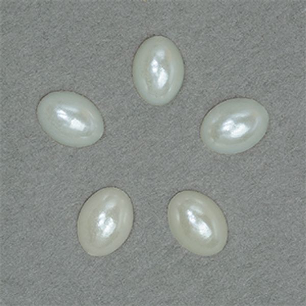 Полужемчужины пластик перламутр 6х8 мм, Овал, цв. 43 молочный, 20г (212 шт), Magic4Hobby