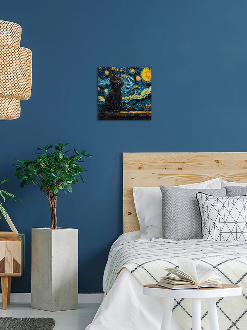 Кристальная (алмазная) мозаика Фрея ALPD-293, на подрамнике, Кот Ван Гога, 30х30 см