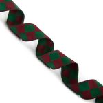 Лента (тесьма) жаккардовая 25.0 мм / 10±0.5 метров, зеленый/красный, Gamma TRJ-112Y