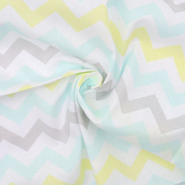 Ткань для рукоделия перкаль набивной арт 140 рис 13166 вид 2 зигзаг, голубой, 50х50 см, Astra&Craft
