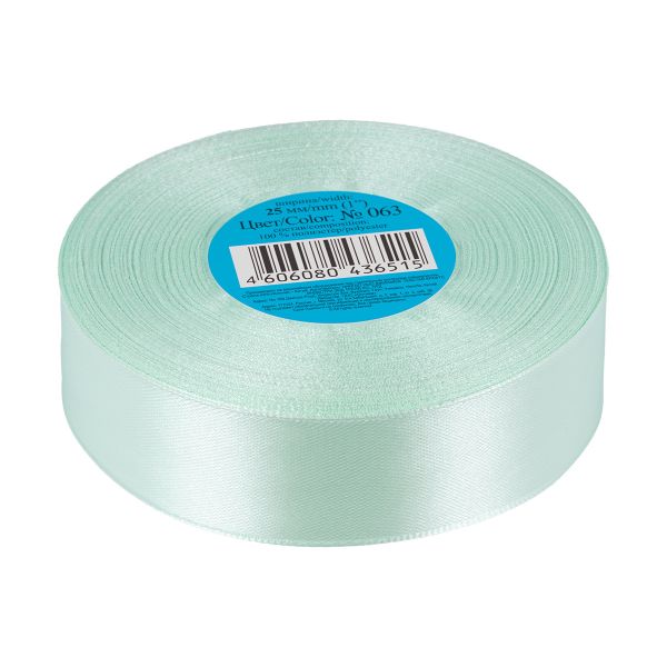 Лента атласная 1-сторонняя 25.0 мм / 33±2 метра, 063 св.св.зеленый, Gamma