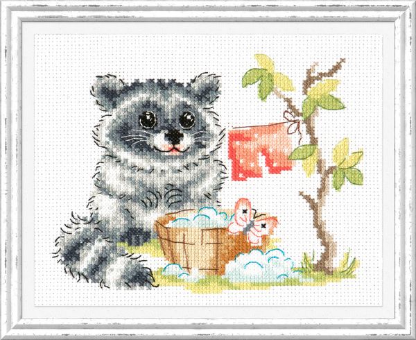 Набор для вышивания нитками Чудесная игла, Рожденный полоскать 16х12 см