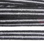 Тесьма с пайетками лампасная 3,5см / 14,63м (черный), 3AR070