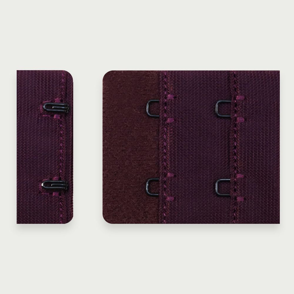 Застежки для бюстгальтера текстильные 2х2, 38 мм, 25 шт, 076 сливовое вино, Arta