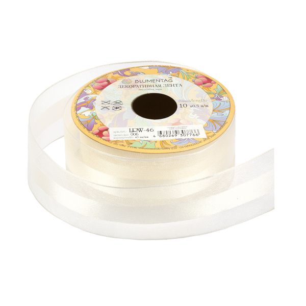Лента декоративная 40 мм / 10±1 метров, 006 кремовый, Blumentag LRW-46