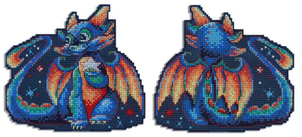 Набор для вышивания нитками МП Студия (Жар-птица), Сумеречный дракон, 12х14 см