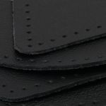 Набор заплаток пришивных из кожи, круг, квадрат, треугольник, овал 8см, с перфорацией, 4 шт (01 черный), 9743