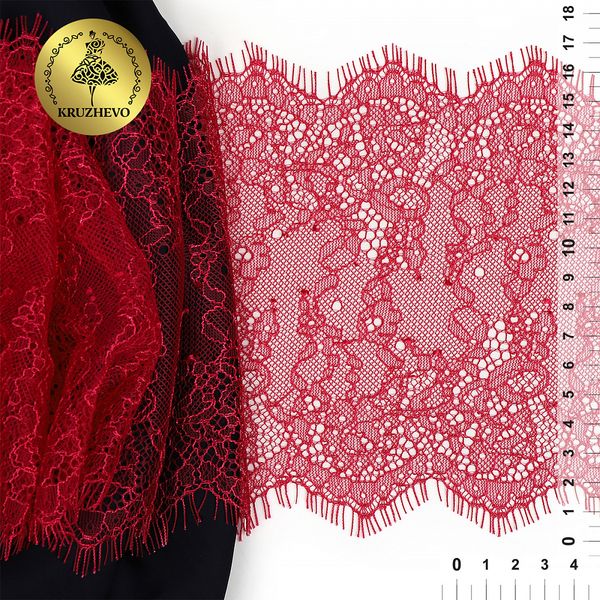 Кружево шантильи (реснички) диз. A88 шир.170мм цв.S261 ягодный, 3 метра, Kruzhevo