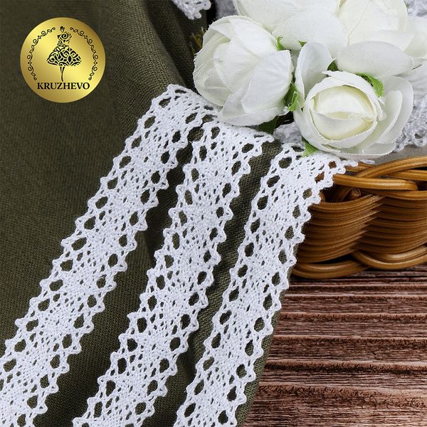 Кружево вязаное (тесьма) 20 мм / 10 метров, 6307-1.02 цв.02 белый, 10 м, Kruzhevo