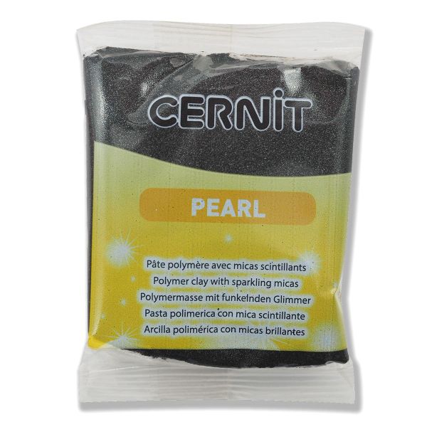 Полимерная глина запекаемая Cernit Pearl 56 гр, 100 черный