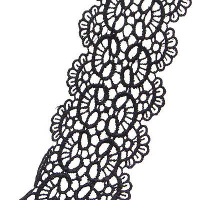 Кружево гипюр (плетёное) 65 мм / 9.14 метров, C580 черный