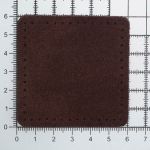 Заплатки пришивные из замши, квадрат 6см с перфорацией, 2 шт, 100% кожа, 21 темно-коричневый, 59112