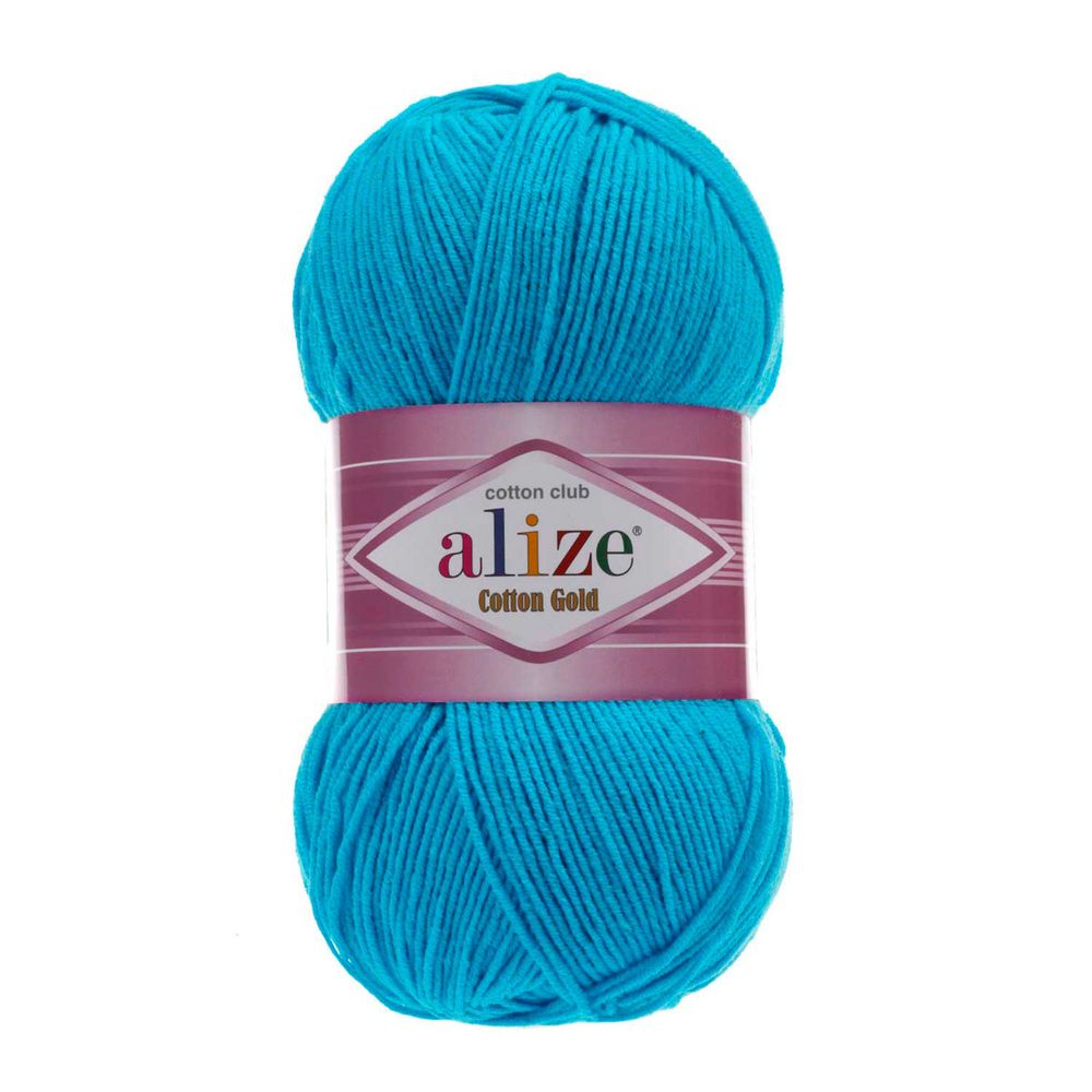 Пряжа Alize (Ализе) Cotton Gold / уп.5 мот. по 100 г, 330м, 016 океан A