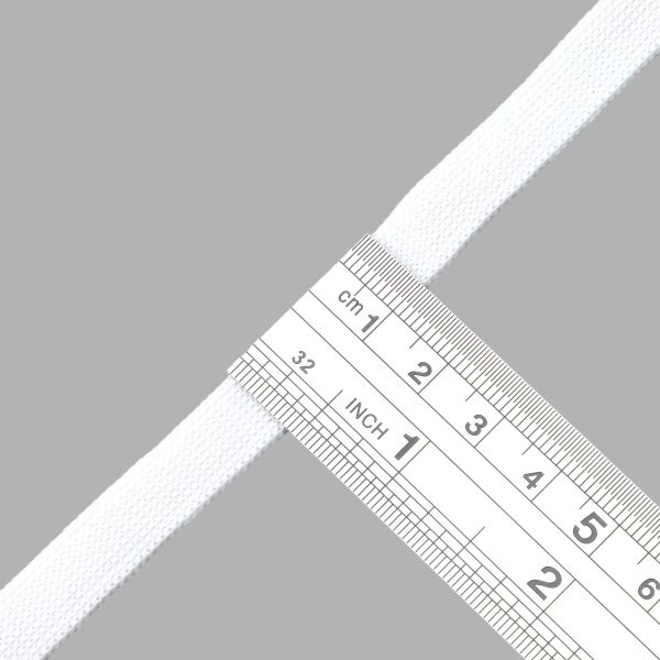 Шнур отделочный трикотажный плоский ⌀10.0 мм / 70 метров, белый