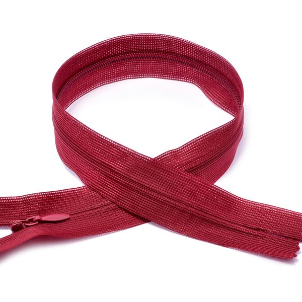 Молния потайная (скрытая) Т3 (3 мм) 1 зам., н/раз., 50 см, цв.F178 бордовый уп.10 шт