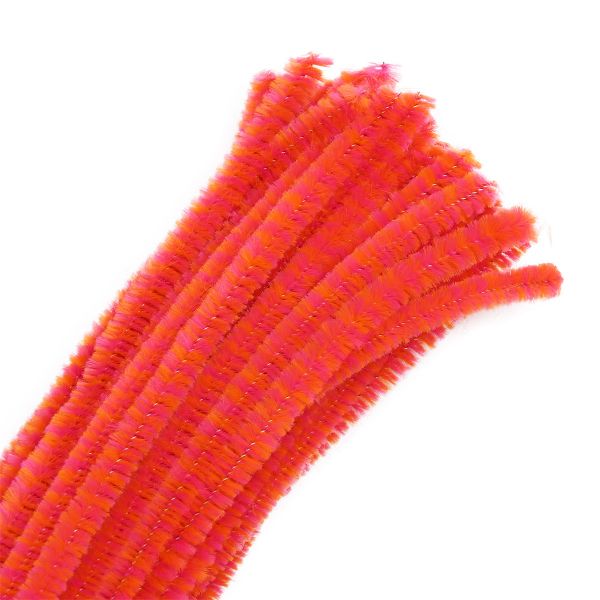 Проволока синельная двухцветная 6 мм / 300мм, 30 шт, Astra&Craft (B-059 красный/золотой)