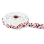 Лента (тесьма) жаккардовая 24.0 мм / 25±1 метров, Орнамент для северных народов, рис 9867 №2 бел/красн/черный, Gamma C3885