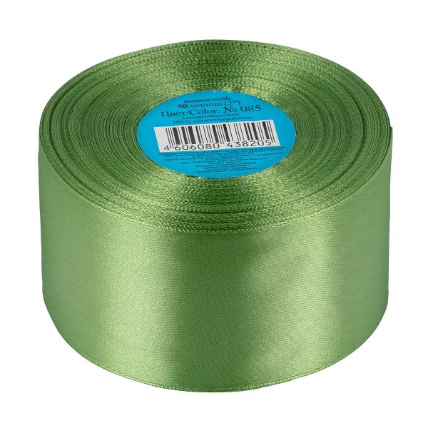 Лента атласная 1-сторонняя 50.0 мм / 33±2 метра, 085 серо-зеленый, Gamma