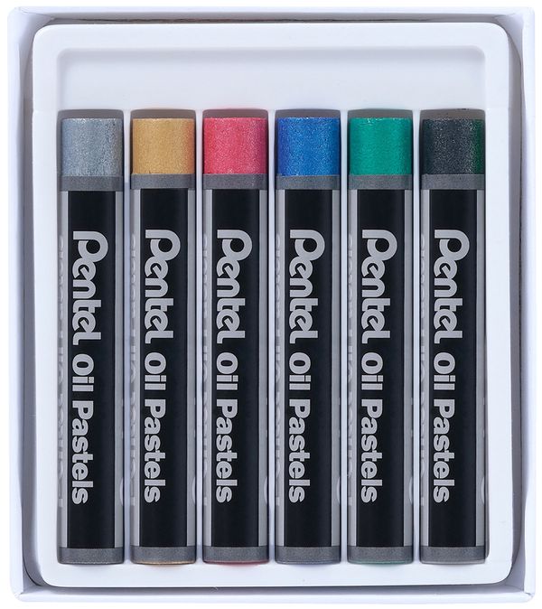 Пастель масляная металлик Pentel 6 цв, PHN-M6