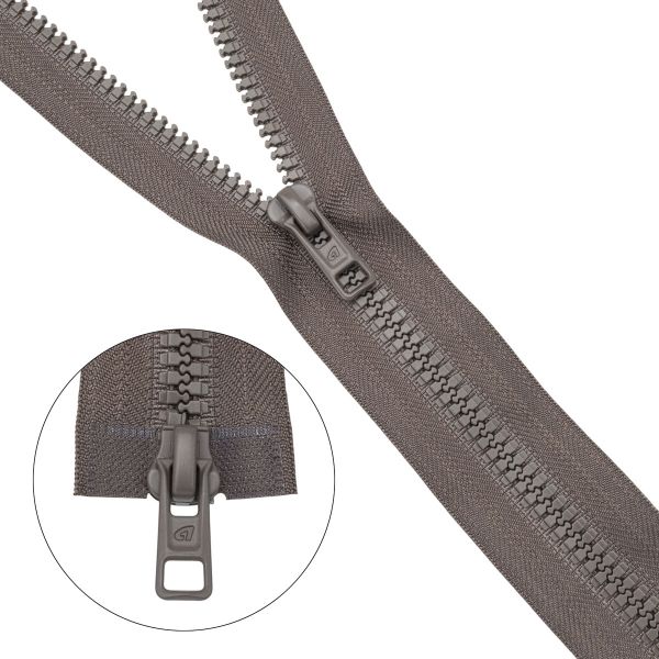 Молния трактор Arta Т6 (6 мм) 2 зам., разъем., 85 см, (2077), A034 дым, НОВЫЙ МАТОВЫЙ ЗАМОК, уп.5 шт