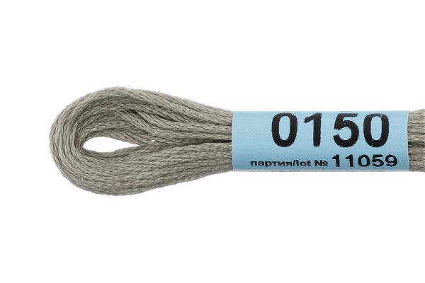 Мулине Gamma 100% хлопок, цв.0150 св-серый, 24 мотка по 8 метров