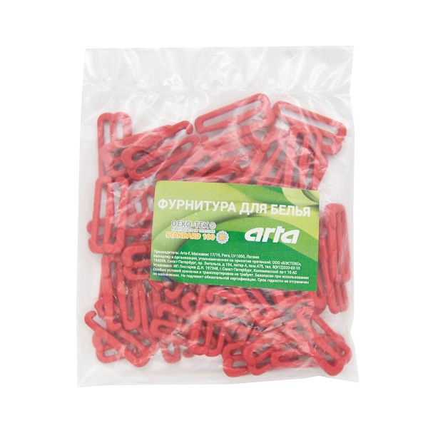 Крючки для бюстгальтера металл 20.0 мм, 100 красный, Arta, 50 шт