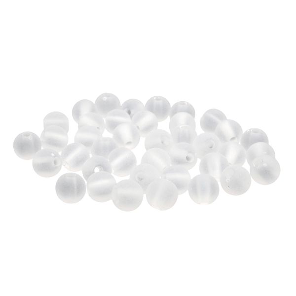 Бусины пластик ⌀10 мм, полупрозрачные матовые, 20 г, 35±3 шт, Astra&Craft, 033 прозрачный