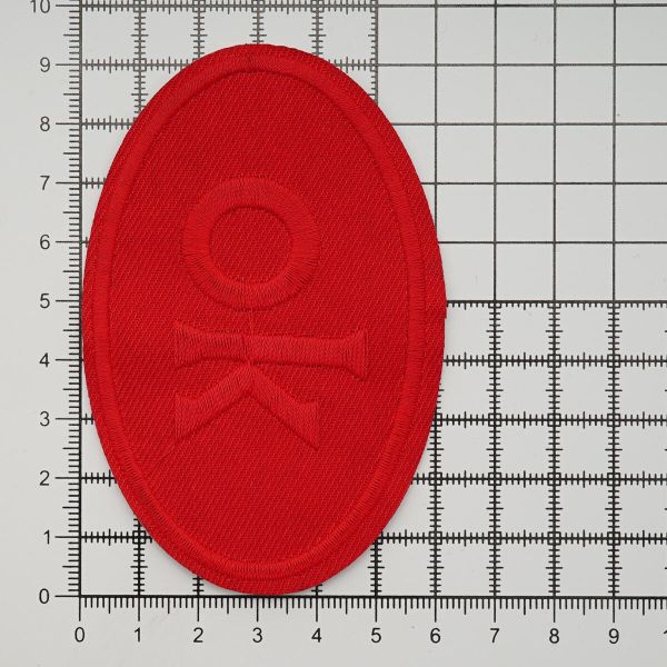 Термоаппликация овал OK 92х60мм (Red (красный)), 2 шт, LA560