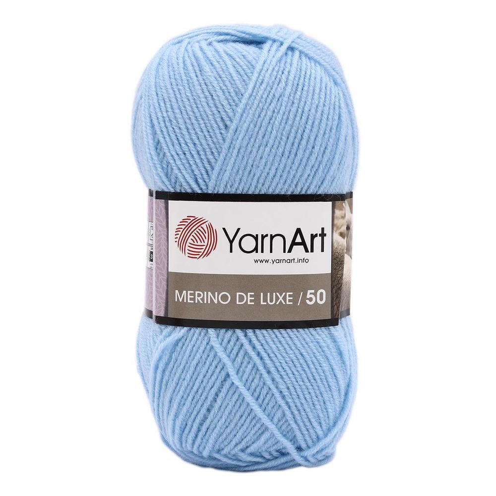Пряжа YarnArt (ЯрнАрт) Merino de Lux / уп.5 мот. по 100 г, 280м, 215 св.голубой