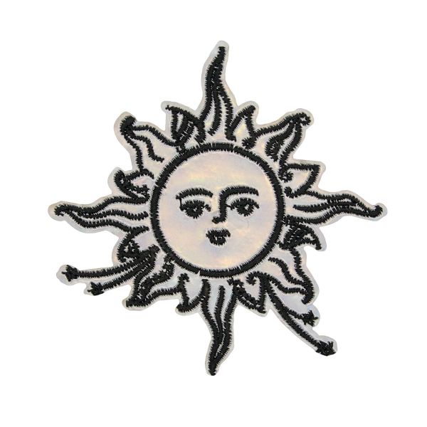 Термоаппликация Солнце, черный/белый, 8*8см, Hobby&Pro