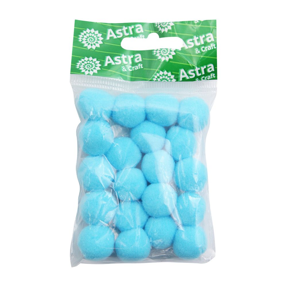 Помпоны ⌀15-18мм 20 шт/ упак. (12 голубой), AR079