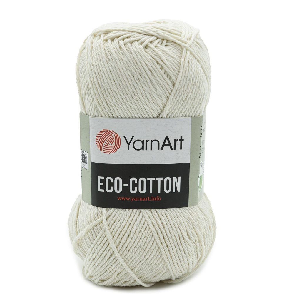 Пряжа YarnArt (ЯрнАрт) Eco Cotton / уп.5 мот. по 100 г, 220м, 762 кремовый