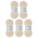 Пряжа Alize (Ализе) Happy Baby New / уп.5 мот. по 100 г, 320м, 62 светло-молочный
