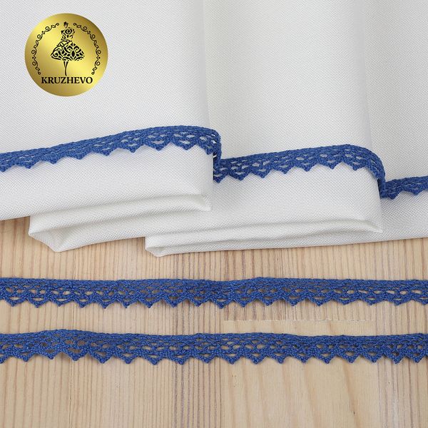 Кружево вязаное (тесьма) 10 мм / 10 метров, 5036.37 цв.37 синий, 10 м, Kruzhevo