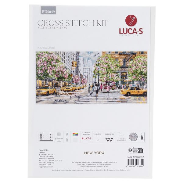 Набор для вышивания нитками Luca-S, Нью-Йорк, 66х31см