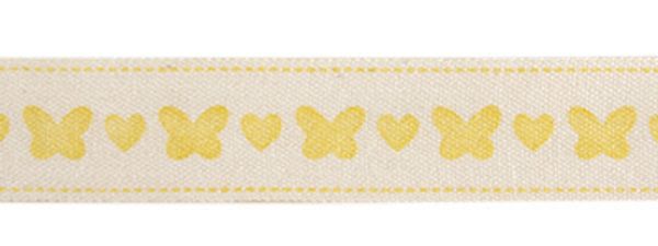 Лента хлопок с рисунком 16.0 мм / 5 шт по 3 метра, B7_015 Бабочки, CLP-161 Gamma