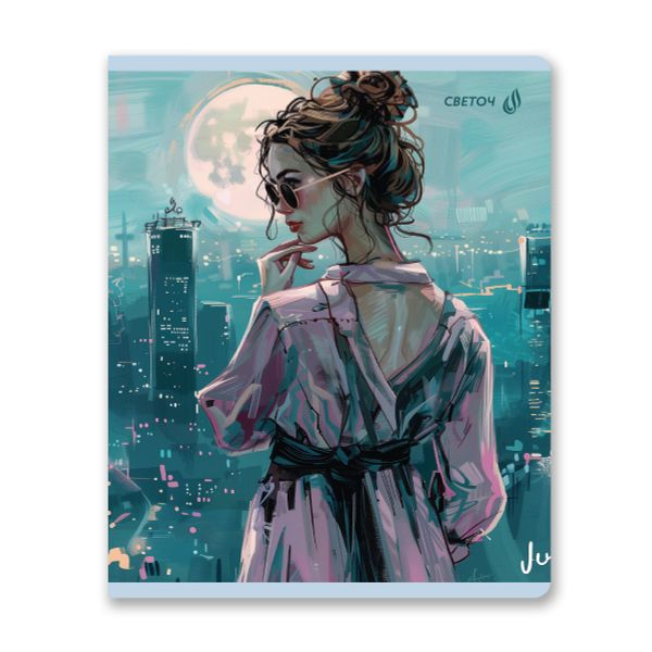 Тетрадь ученическая общая, выборочный лак, A5+ 80 л. на скобе 65 г/м², белизна 100 %, 5 шт, клетка, 01127 Оглянись!, Светоч Т81