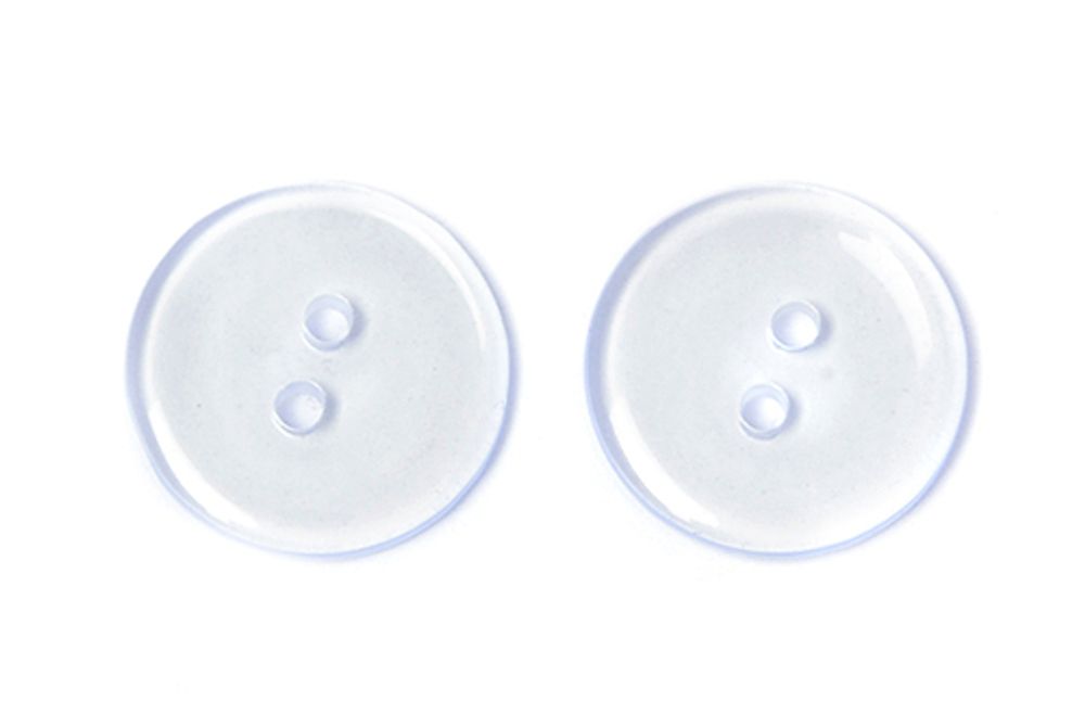 Пуговицы пластик TBY BT цв.прозрачный 16L-10 мм, 2 прокола, 25 шт
