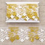 Кружево на сетке 80 мм, 3 метра (±4 см), 02