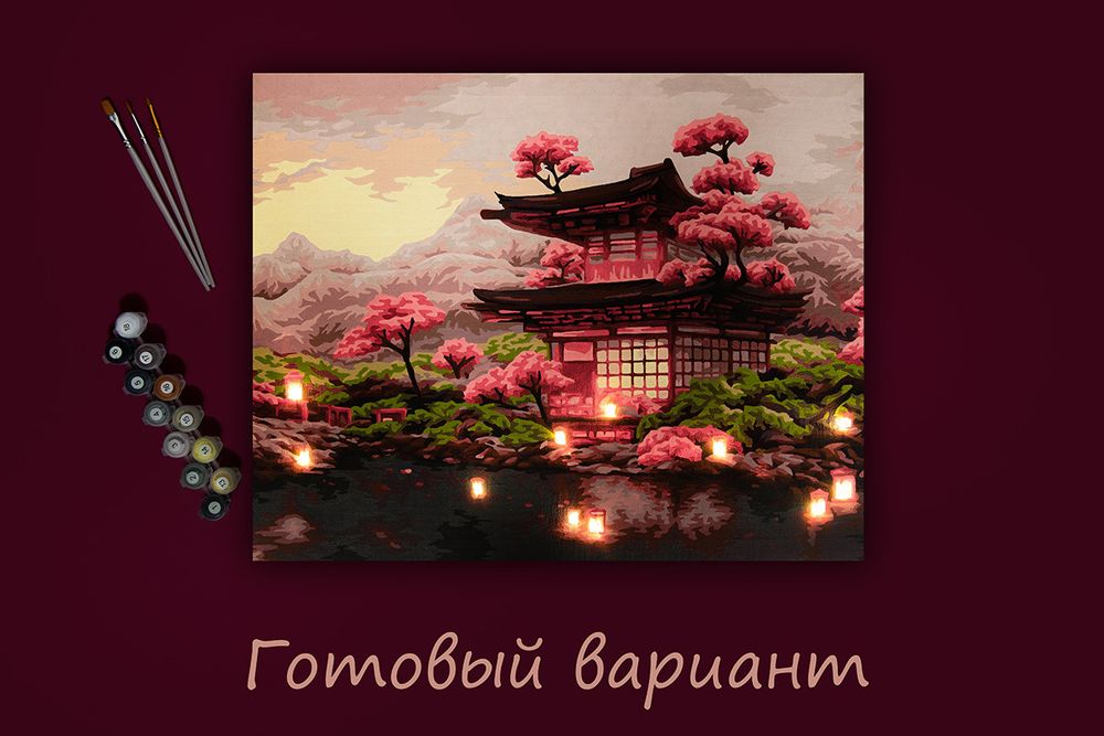 Картина по номерам Фрея, со светодиодами День цветения сакуры, 50х40 см