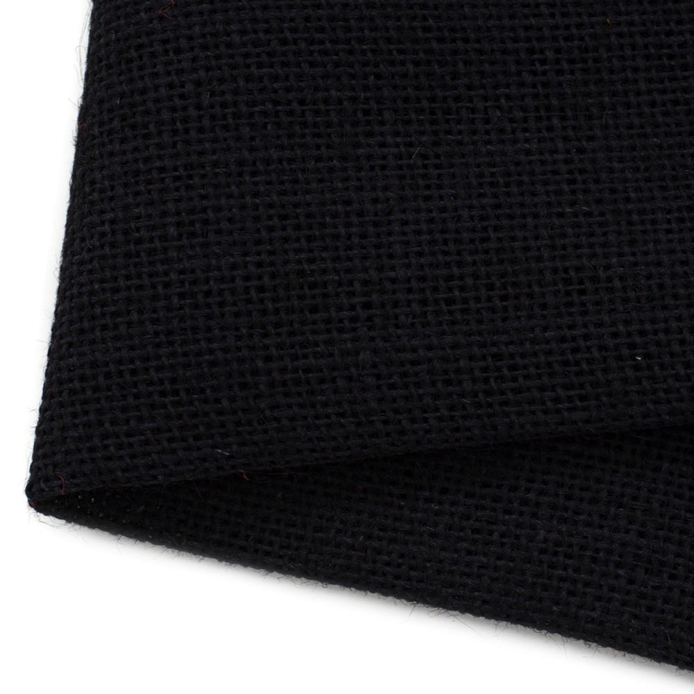 Ткань для рукоделия рогожка 100% лен 48х45см, черный