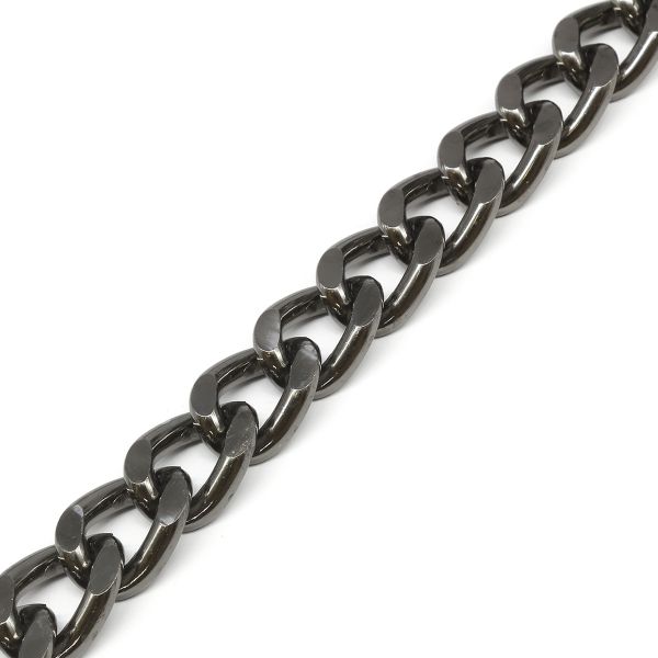 Цепь алюминиевая 19,8 мм, 14,6 мм, боб(10 м) (чер.никель) K8622
